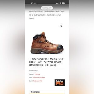 Timberland Brown and Black Lace-Up Work Boots